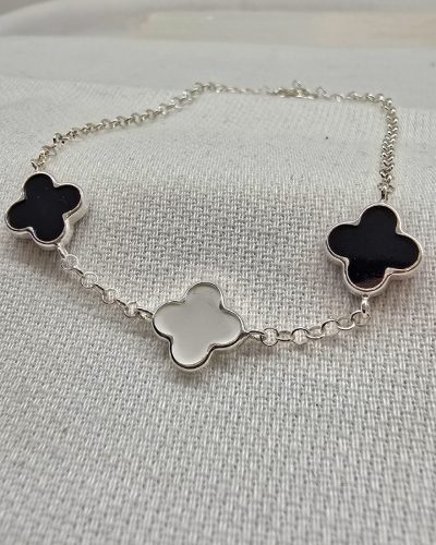 Foto 03 Pulseira tres trevos prata 925 - 18cm