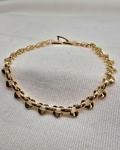 Pulseira corações banho ouro 18k - 18,5cm