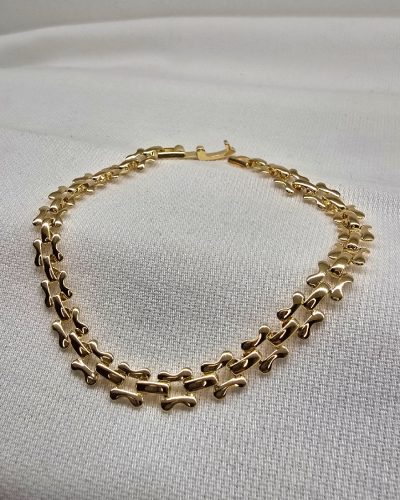 Pulseira elos banho ouro 18k - 19cm