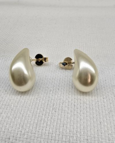 Brinco pérola gota no banho do ouro 18k - 1,8cm