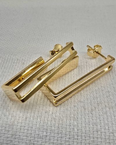 Brinco Argola Larga Vazada no Banho de Ouro 18k - 2,5 cm