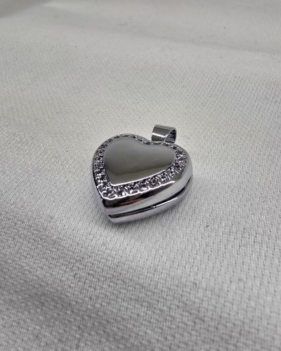 Foto 24 Pingente relicario coração ródio - 2cm