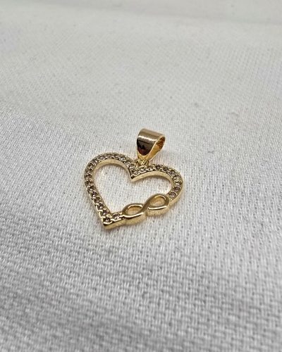 Pingente coração banho ouro 18k - 1,5cm